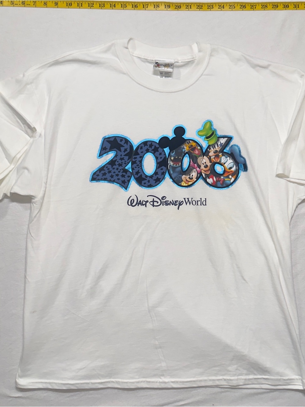 Disney White Short Sleeve Tee with Blue 2006 Graphic